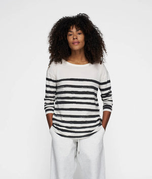 10DAYS 20-773 long sleeve tee painted stripes