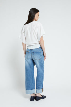 OTTOD'AME DP9766 Baggy Cuffed Crop Jeans