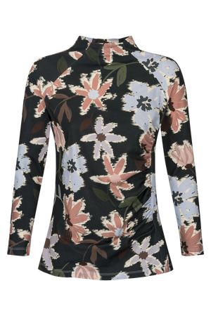 Bild in Slideshow öffnen, VON&amp;ZU 3873 Stehkragenshirt mit seitlicher Raffung
