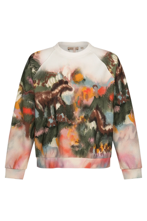 Bild in Slideshow öffnen, VON&amp;ZU 3828 Sweater mit Print Abenteuer

