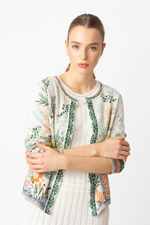 Bild in Slideshow öffnen, IVKO 251521 Jaquard Jacke Floral
